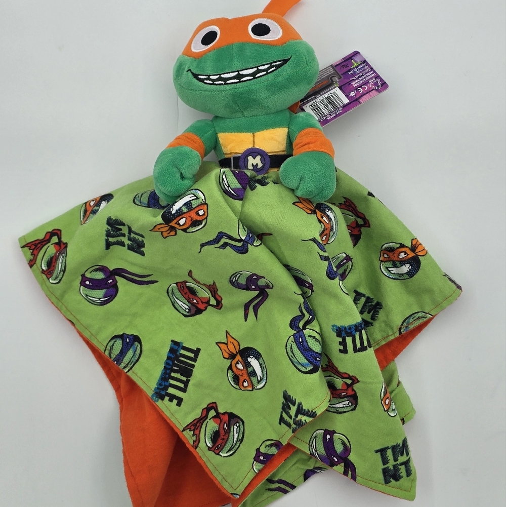 Lovey Ninja Turtle Plush Security Blanket 20x23